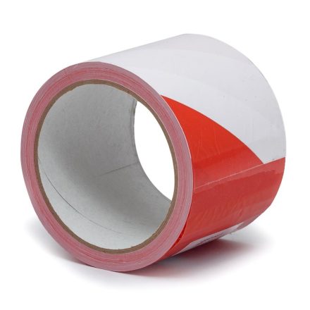 Varování páska odbarking white-red 75 mm x 100 m bez lepidla