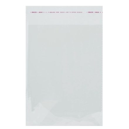 Celofánové sáčky s lepidlem 10x30+2,5cm 100ks
