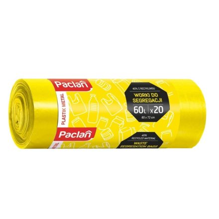 Plastový segregační sáček Paclan 60 l, žlutá 20 ks