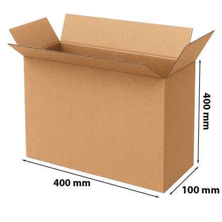 Kartónová odkládací přepravní skříňka 400x100x400 mm 3- válečná vlna B