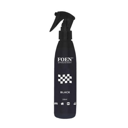 Foen Černý parfém 200 ml s atomizerem, vůní pro balení, auta a interiéry