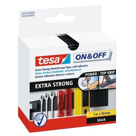 Samolepicí uzávěr v pásce TESA Extra silná 1 m x 50 mm černá