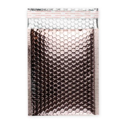 Kovová bublinková obálka 165x165mm Růžové zlato dekorativní balení