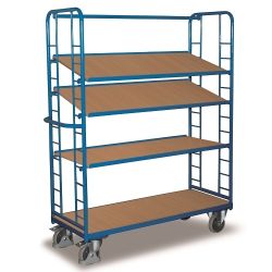 Galvanizovaný skladovací vozík s 4 nastavitelné police SW-540.202