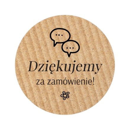 Kraft kulaté nálepky Děkujeme za objednání 35 mm 200 ks na válci