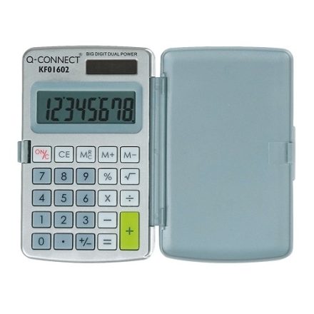 Kancelářská kalkulačka Q Connect 8 čísla z případu, malá šedá 60x101mm