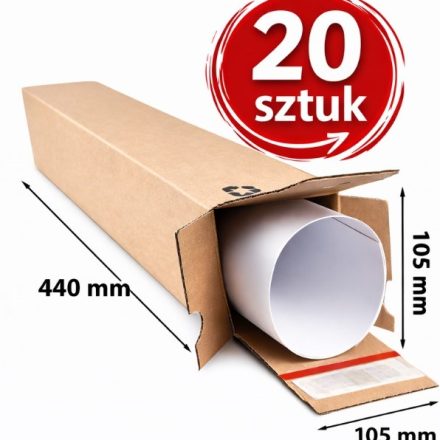 Krabice na trubky 105x105x440mm Pohlednice pro plakáty 20 ks