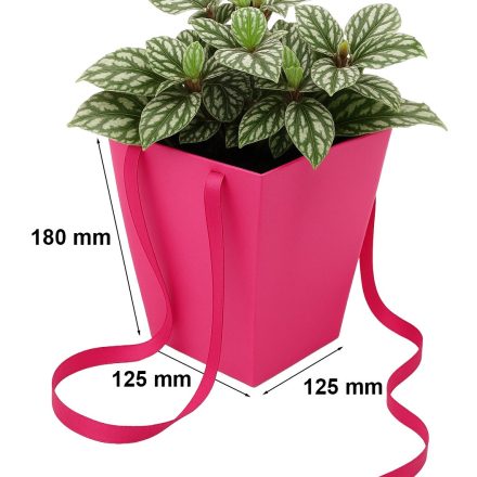 Papírová taška na květiny fuchsie 125x125x180/165x165 mm