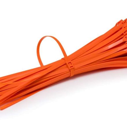 Svorky s plochým zipem 400x8 mm pomerančový