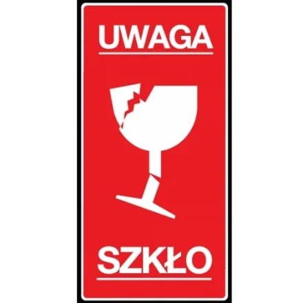 Varování nálepky Pozor Sklo se sklem 100x50mm 100ks role