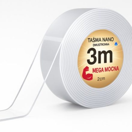 Dvojstranná páska NANO univerzální montáž 20mm x 3m x 1mm bezbarvý